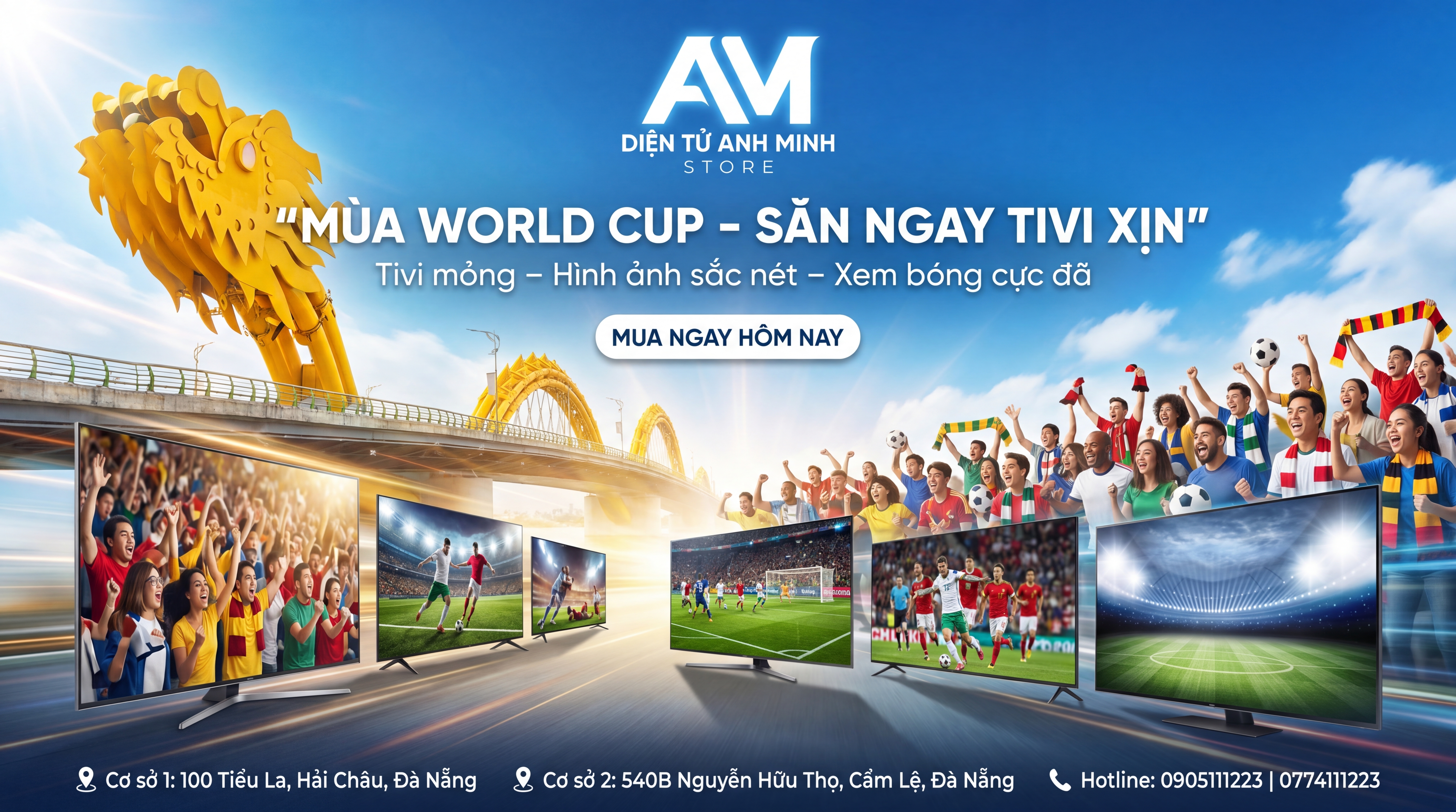 Banner World Cup ưu đãi tivi tại Anh Minh Store