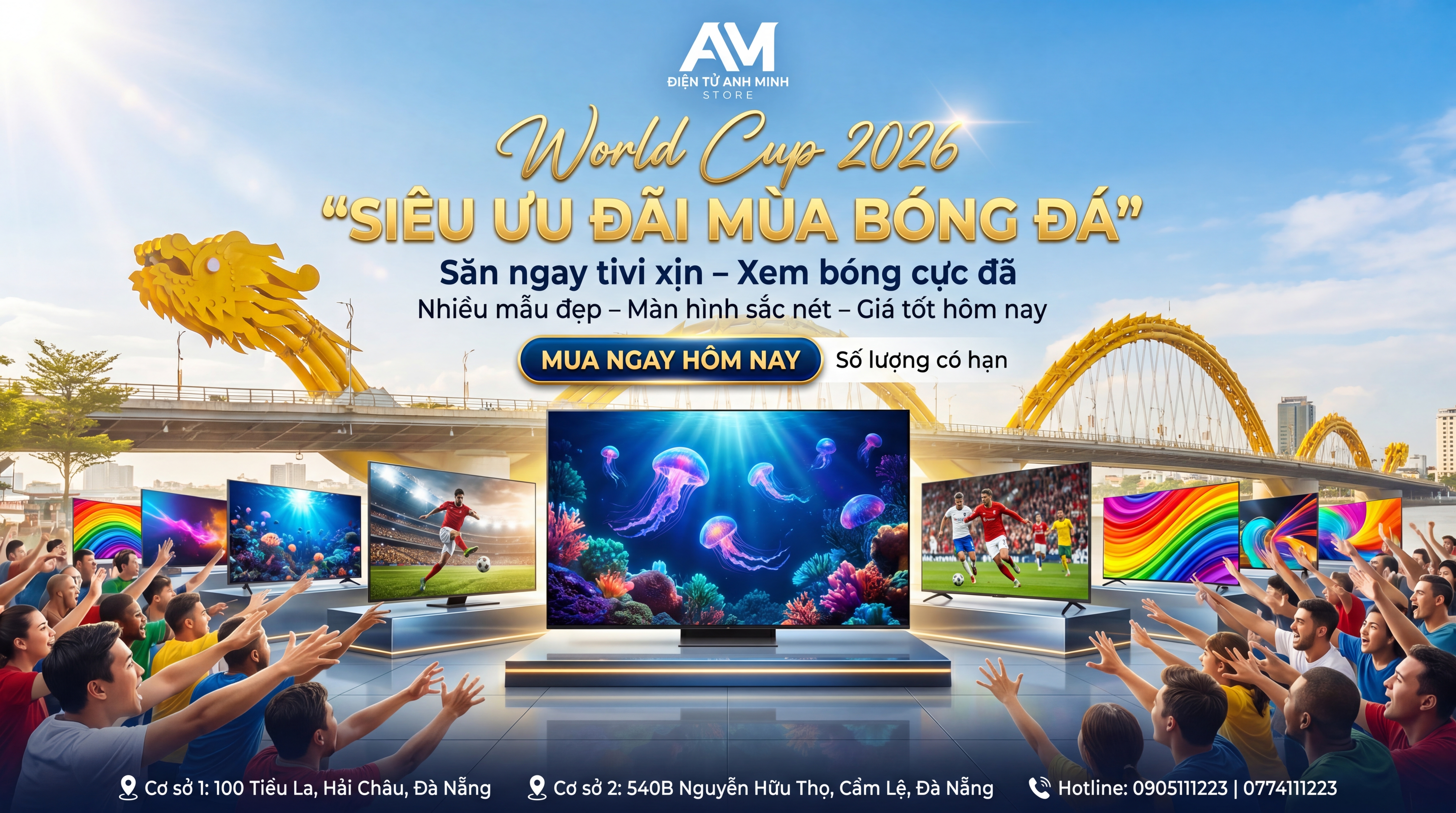 Banner World Cup mua sắm tivi tại Anh Minh Store